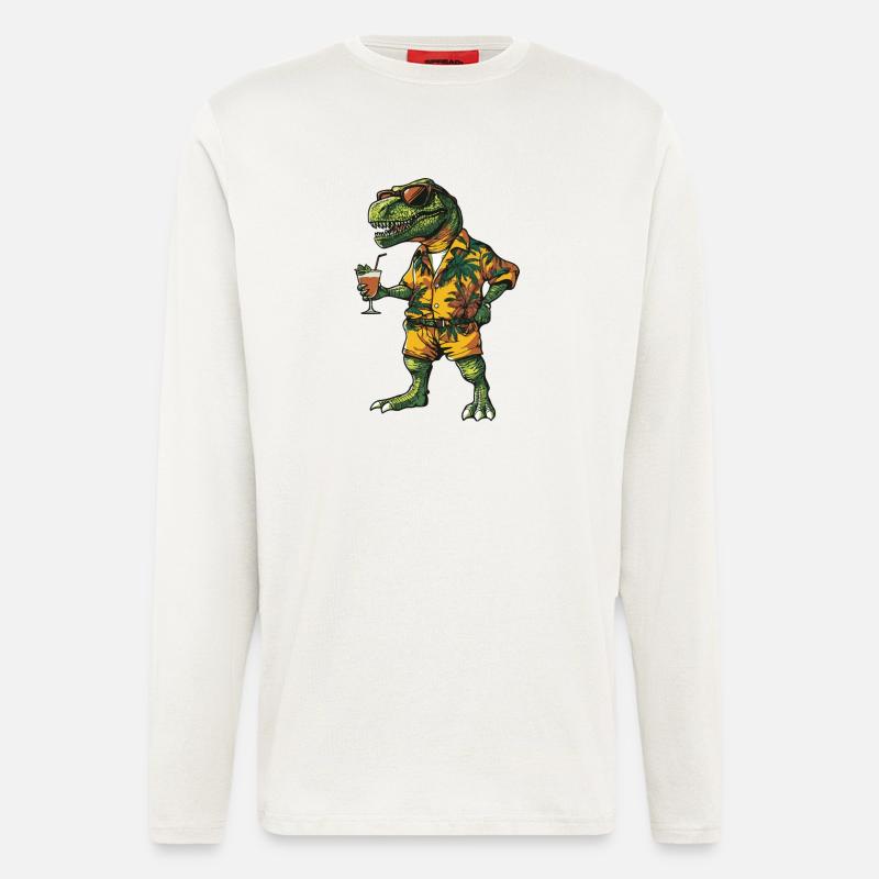 Dinosaur T-Rex Comic Summer - Longsleeve - made by SPREAD - OFF WHITE