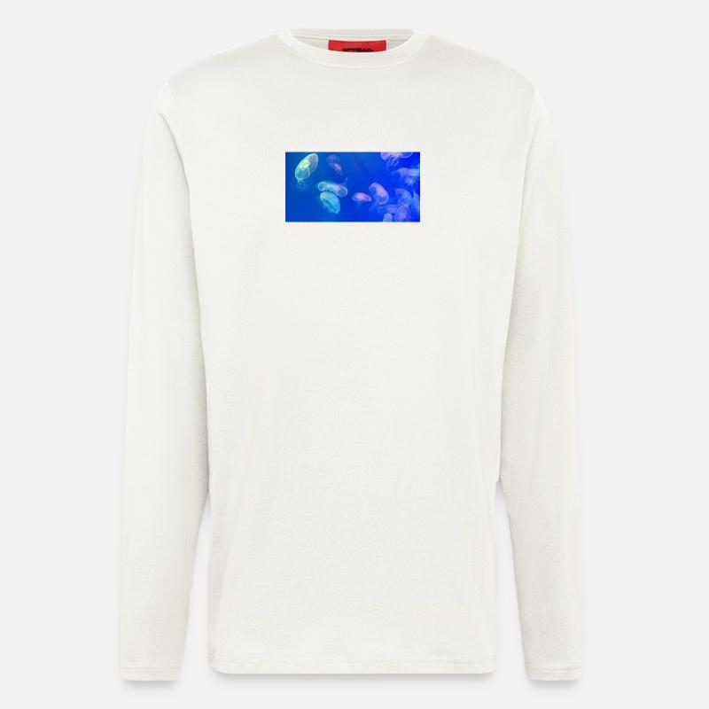 Blue jellyfish pattern - Longsleeve - made by SPREAD  - OFF WHITE