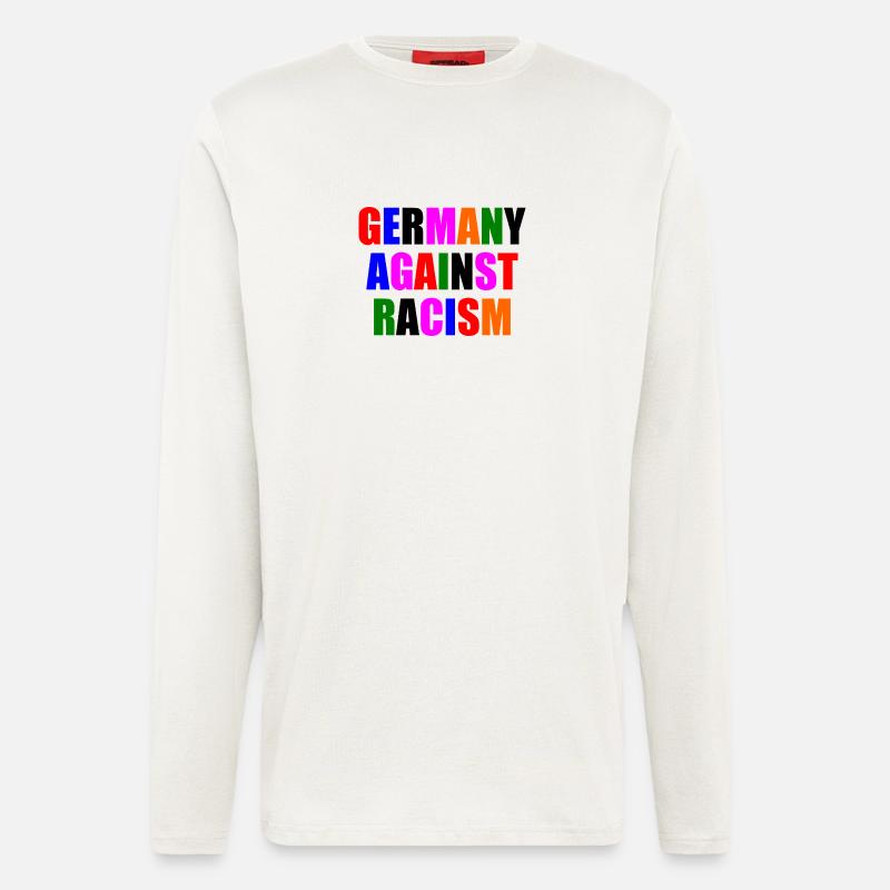 Germany against racism - Langarmshirt - made by SPREAD  - OFF WHITE