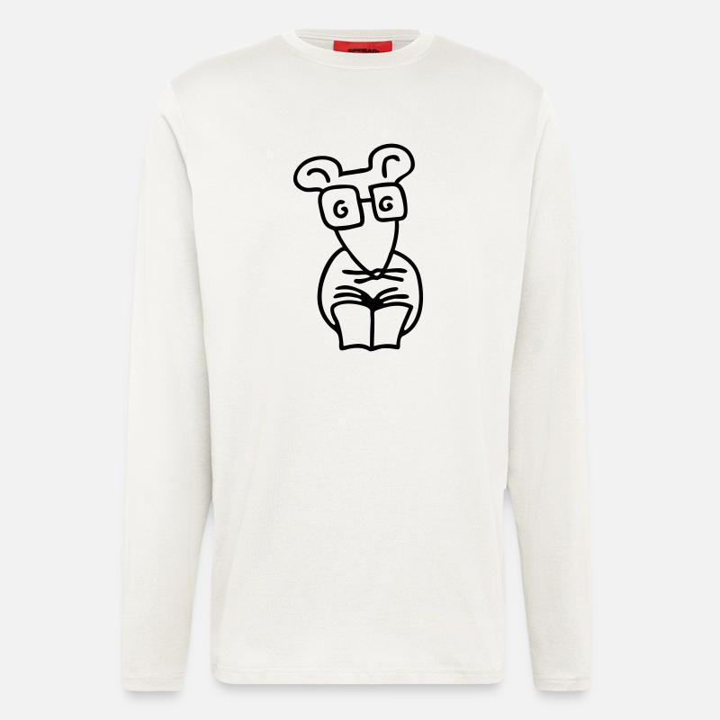 Leseratte - Line - Langarmshirt - made by SPREAD  - OFF WHITE