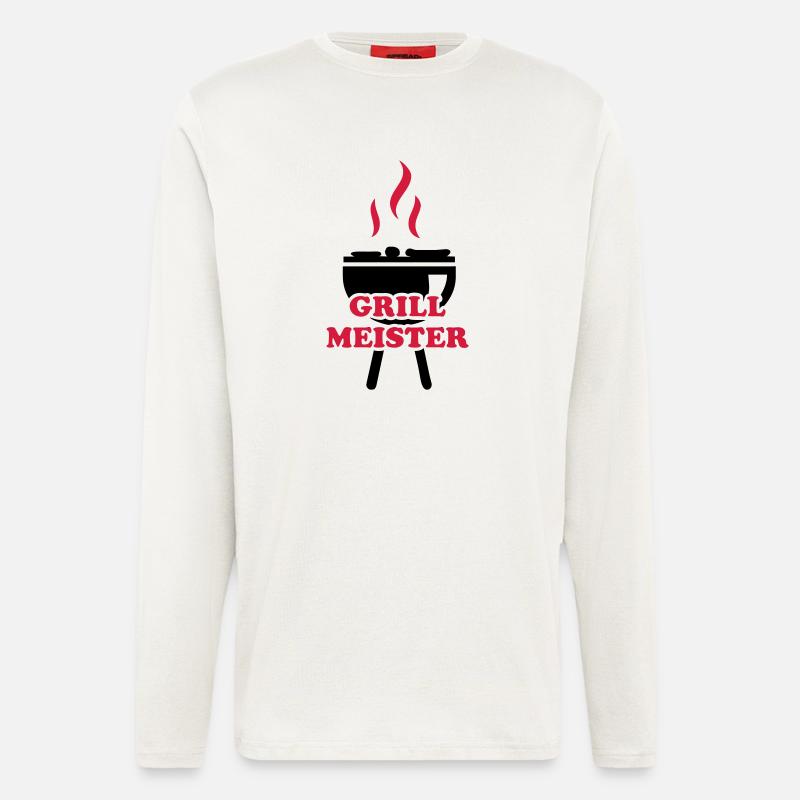 Maître de gril - Manches longues bio décontracté fabriqué en UE - OFF WHITE