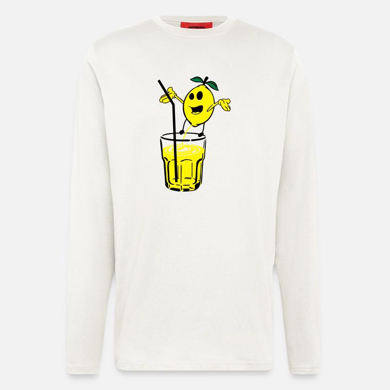 zitrone pinkelt limonade - Langarmshirt - made by SPREAD  - OFF WHITE