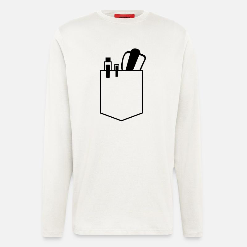 tasche mit brille nerd - Langarmshirt - made by SPREAD - OFF WHITE