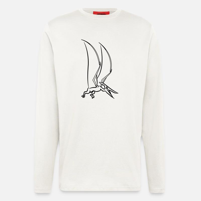 Saurien Pteranodon ptérodactyle - Manches longues bio décontracté fabriqué en UE - OFF WHITE