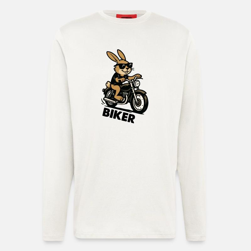 Rabbit Biker - Longsleeve - made by SPREAD  - OFF WHITE