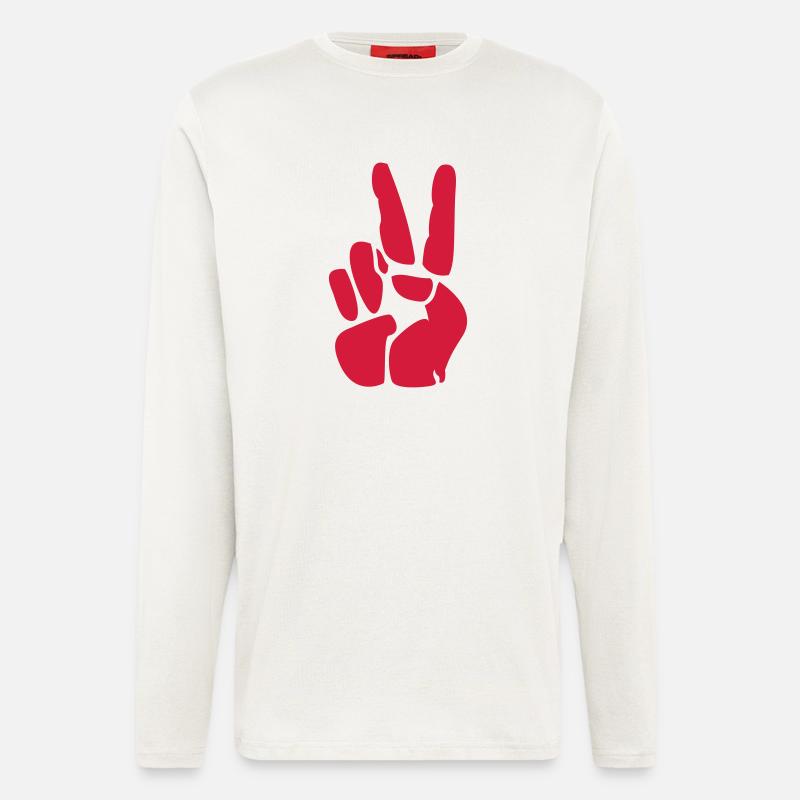Victory / Peace - Langarmshirt - made by SPREAD  - OFF WHITE