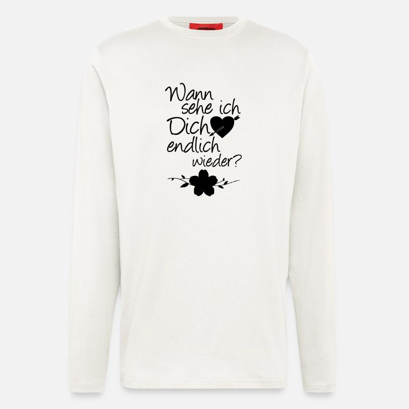 Wiedersehen Liebe, Spruch, Geschenk - Langarmshirt - made by SPREAD  - OFF WHITE
