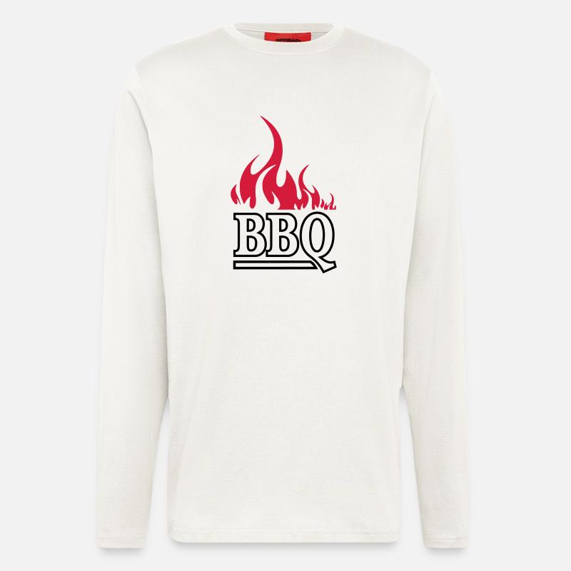 Flammenrot Barbeque BBQ - Langarmshirt - made by SPREAD  - OFF WHITE