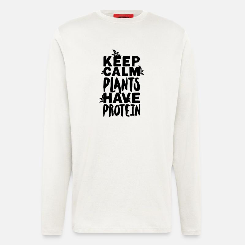 Keep calm plants have protein - Longsleeve - made by SPREAD  - OFF WHITE