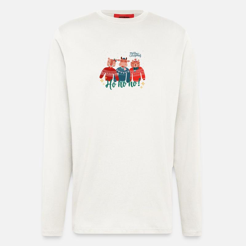 Hässlicher Weihnachtspullover - Frohe Weihnachten - Langarmshirt - made by SPREAD  - OFF WHITE