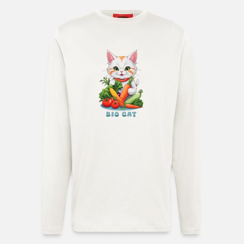 Bio Katze - Langarmshirt - made by SPREAD  - OFF WHITE