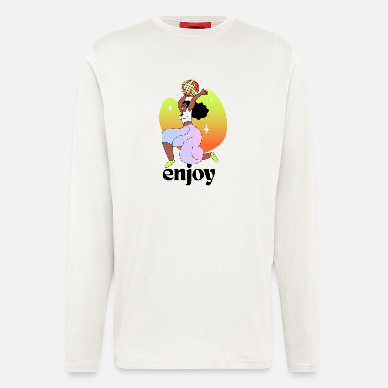 Joyful Disco Vibes Illustration - Longsleeve - made by SPREAD  - OFF WHITE