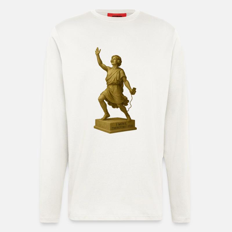 Tänzer mit Kopfhörern und Smartphone - Langarmshirt - made by SPREAD  - OFF WHITE
