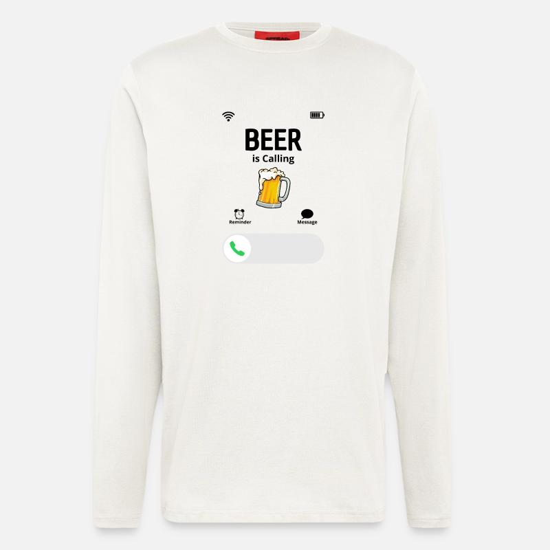 Das Bier ruft - Langarmshirt - made by SPREAD  - OFF WHITE