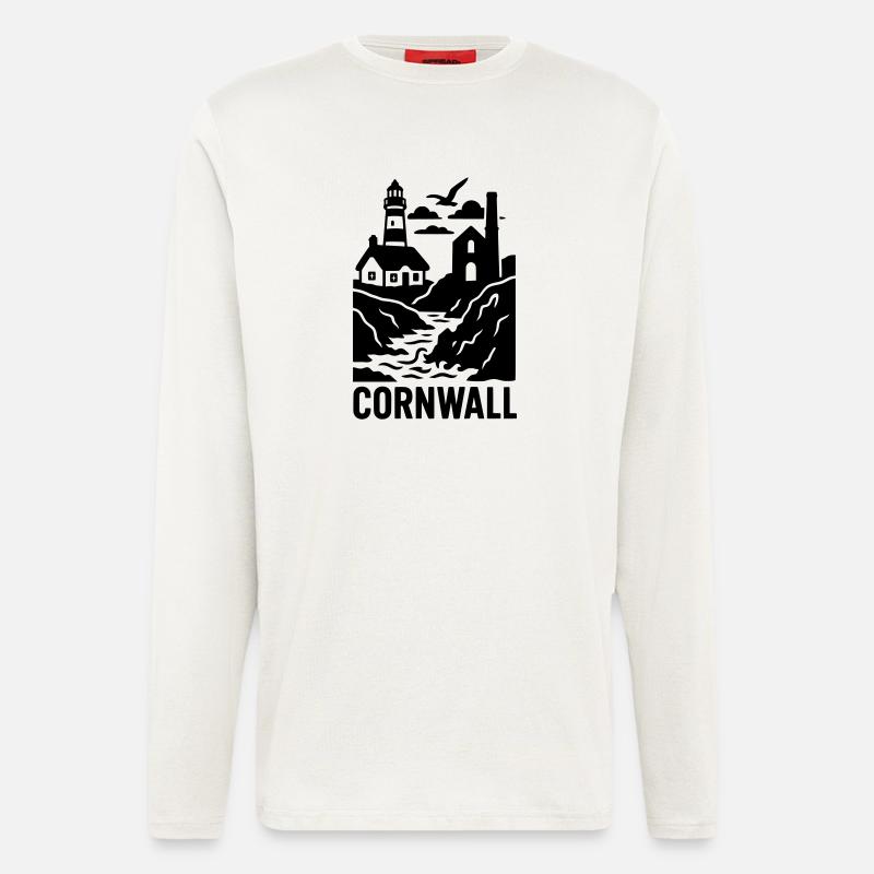 cornwall silhouette - Langarmshirt - made by SPREAD  - OFF WHITE
