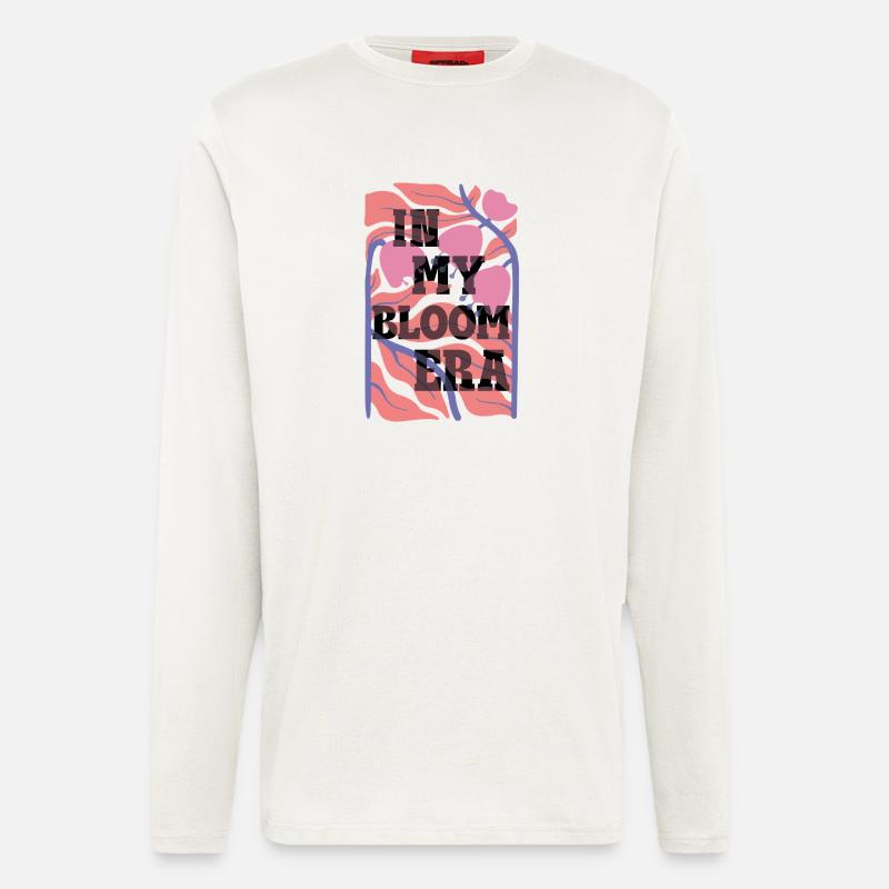 Bloom Nebula Florale Textkunst - Langarmshirt - made by SPREAD  - OFF WHITE