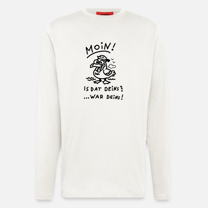 Moin Möwe War Deins Lustiger Spruch  - Langarmshirt - made by SPREAD  - OFF WHITE