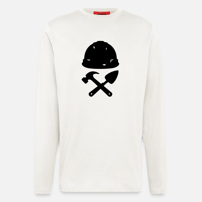 T-shirt Construction - Builder Tools Helmet - Longsleeve - made by SPREAD - OFF WHITE