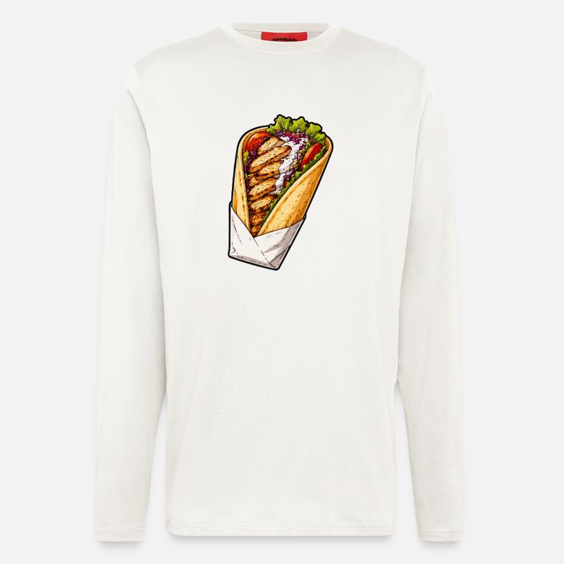 Chicken Wrap Illustration - Longsleeve - made by SPREAD  - OFF WHITE
