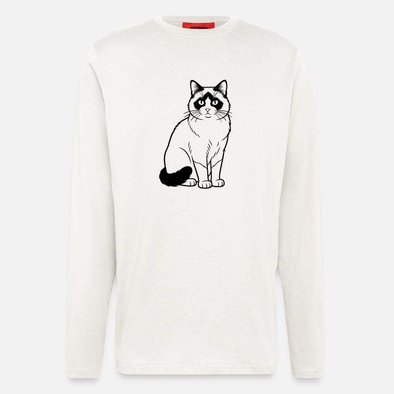 Schneeschuhkatze - Langarmshirt - made by SPREAD  - OFF WHITE