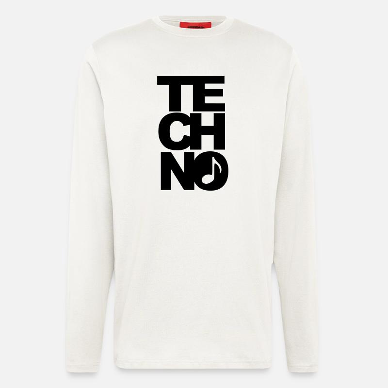 techno - Manches longues bio décontracté fabriqué en UE - OFF WHITE