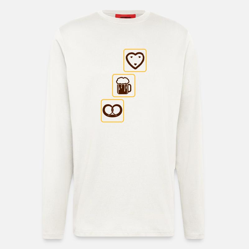 cool_design_drinking_team_brezeln_bier_k - Langarmshirt - made by SPREAD  - OFF WHITE