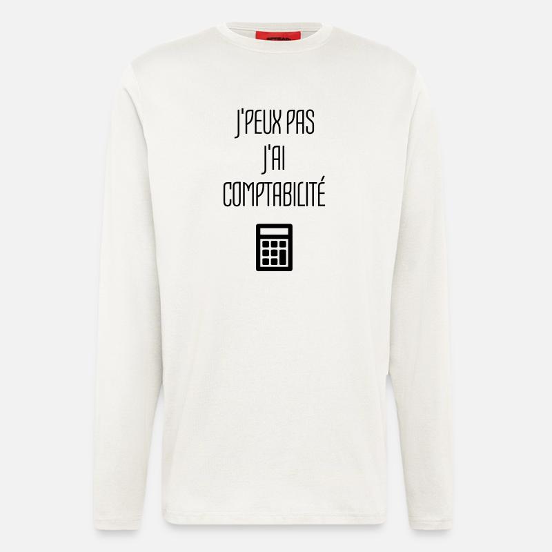 comptable / comptabilité / compter / chiffre - Manches longues bio décontracté fabriqué en UE - OFF WHITE