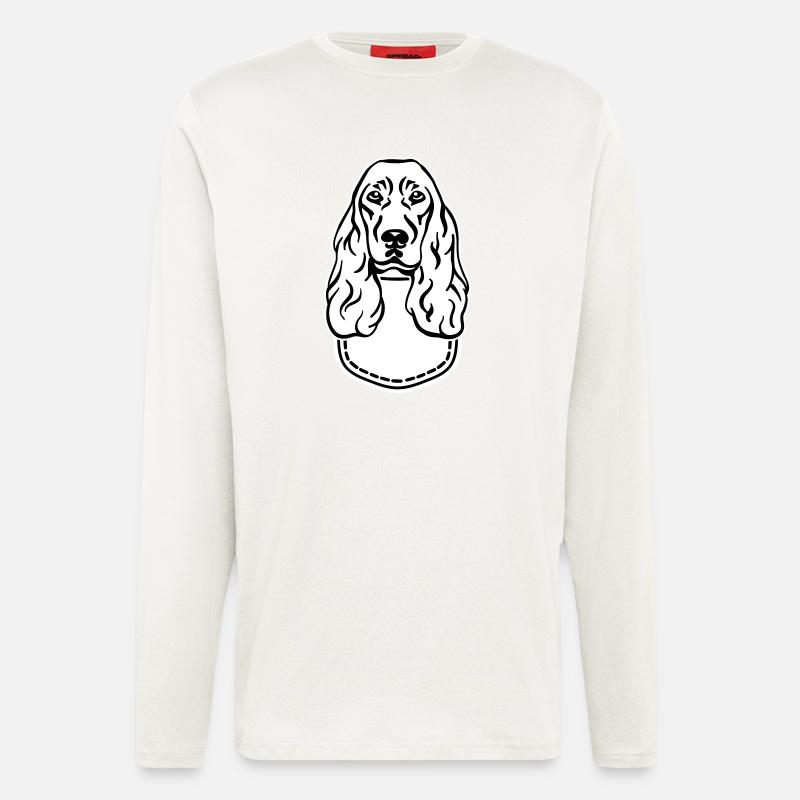Cocker Spaniel - Manches longues bio décontracté fabriqué en UE - OFF WHITE
