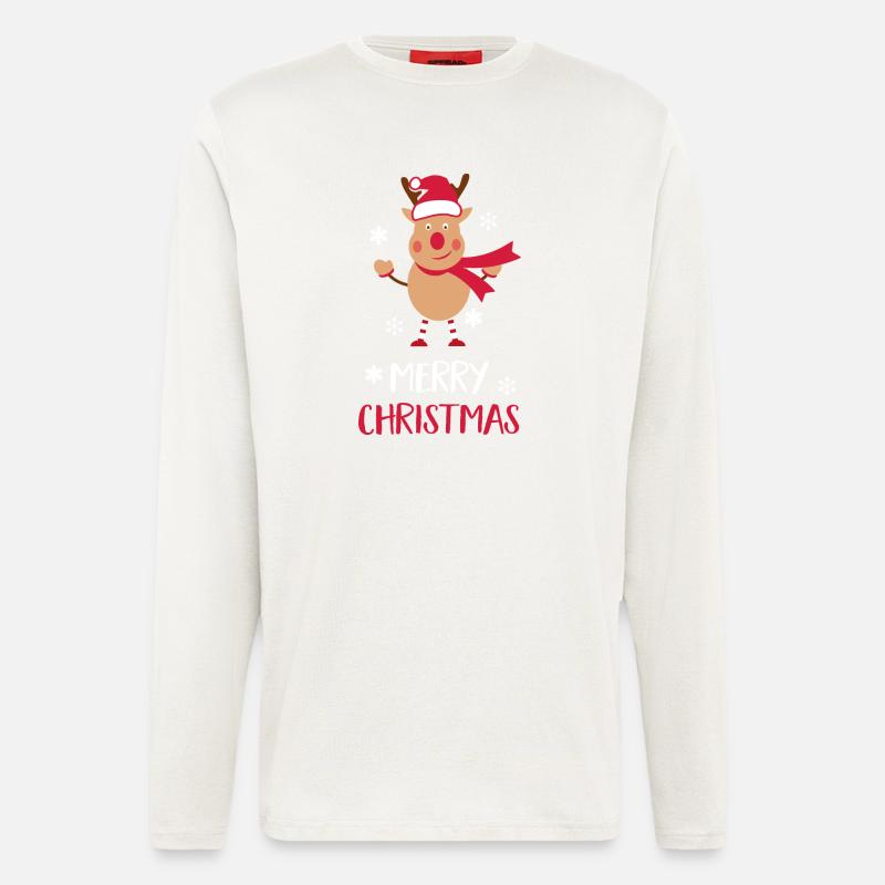 Merry Christmas Moose - Longsleeve - made by SPREAD  - OFF WHITE