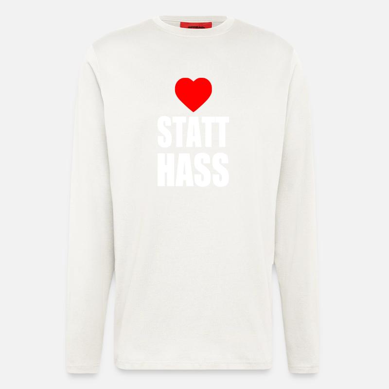 Herz statt hass - Langarmshirt - made by SPREAD  - OFF WHITE