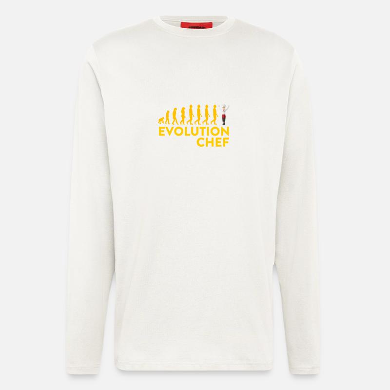 Evolutionärer Chef Motive - Longsleeve - made by SPREAD  - OFF WHITE