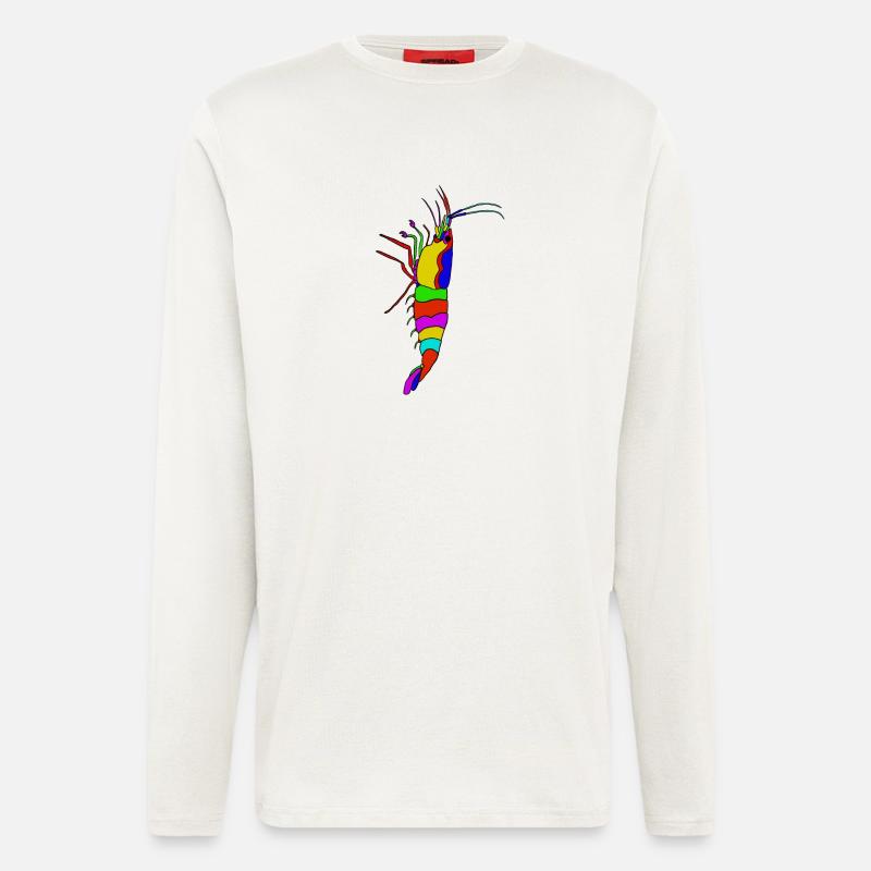 Bunter Garnelen-Panorama - Langarmshirt - made by SPREAD  - OFF WHITE