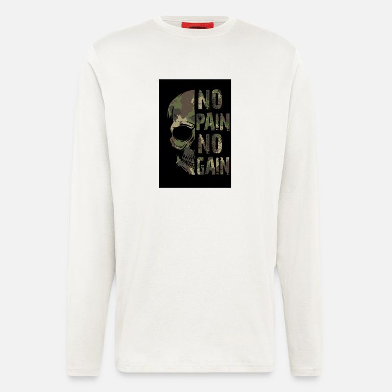 No Pain no Gain - Langarmshirt - made by SPREAD  - OFF WHITE