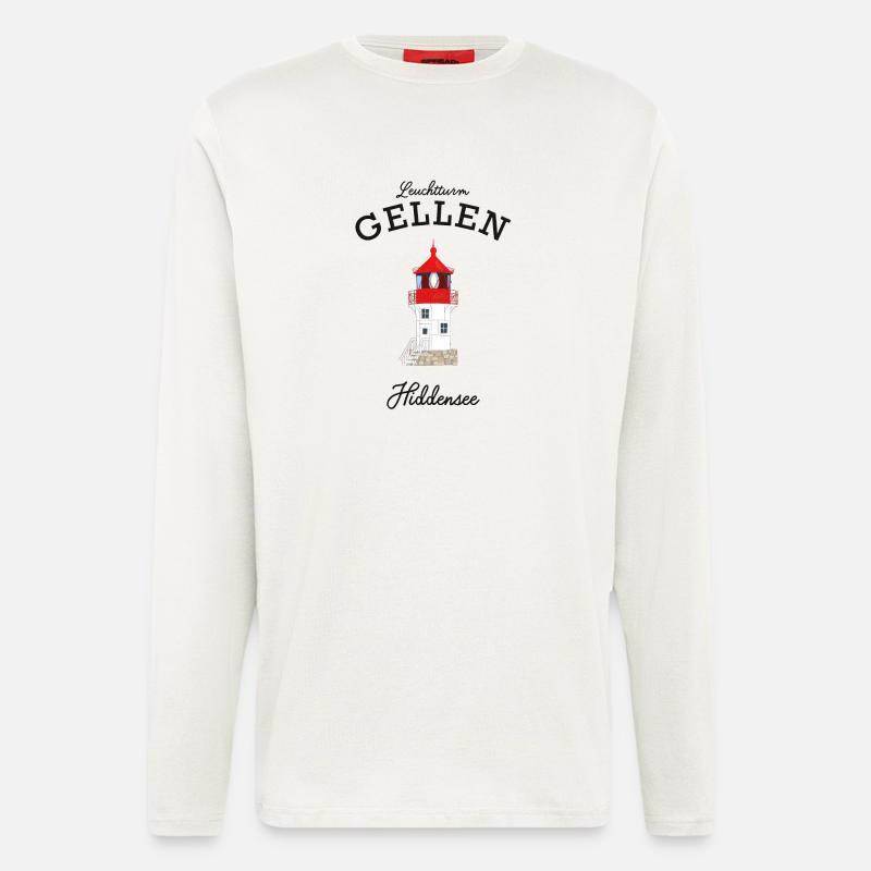 Hiddensee, Lighthouse Gellen, Poster - Longsleeve - made by SPREAD  - OFF WHITE