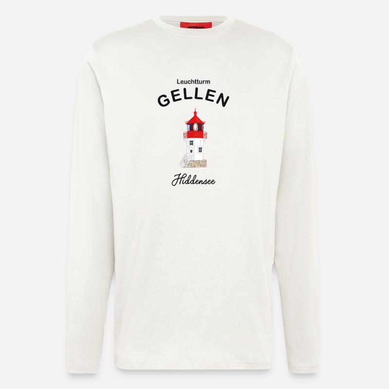 Hiddensee, Leuchtturm Gellen, Deutsche Ostsee - Langarmshirt - made by SPREAD  - OFF WHITE