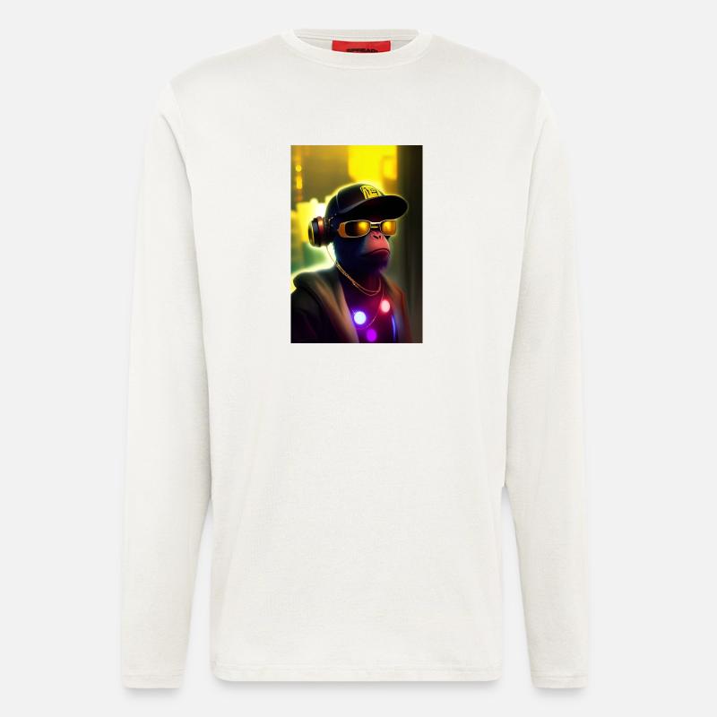Cooler Affe mit Sonnenbrille - Langarmshirt - made by SPREAD  - OFF WHITE