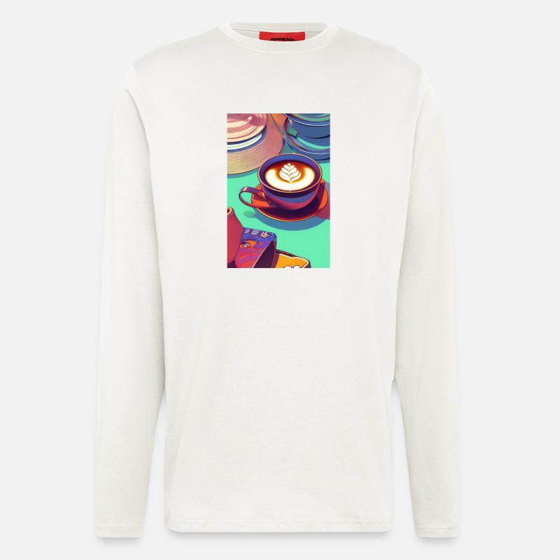 Kaffee, Kaffeebohnen - Langarmshirt - made by SPREAD  - OFF WHITE