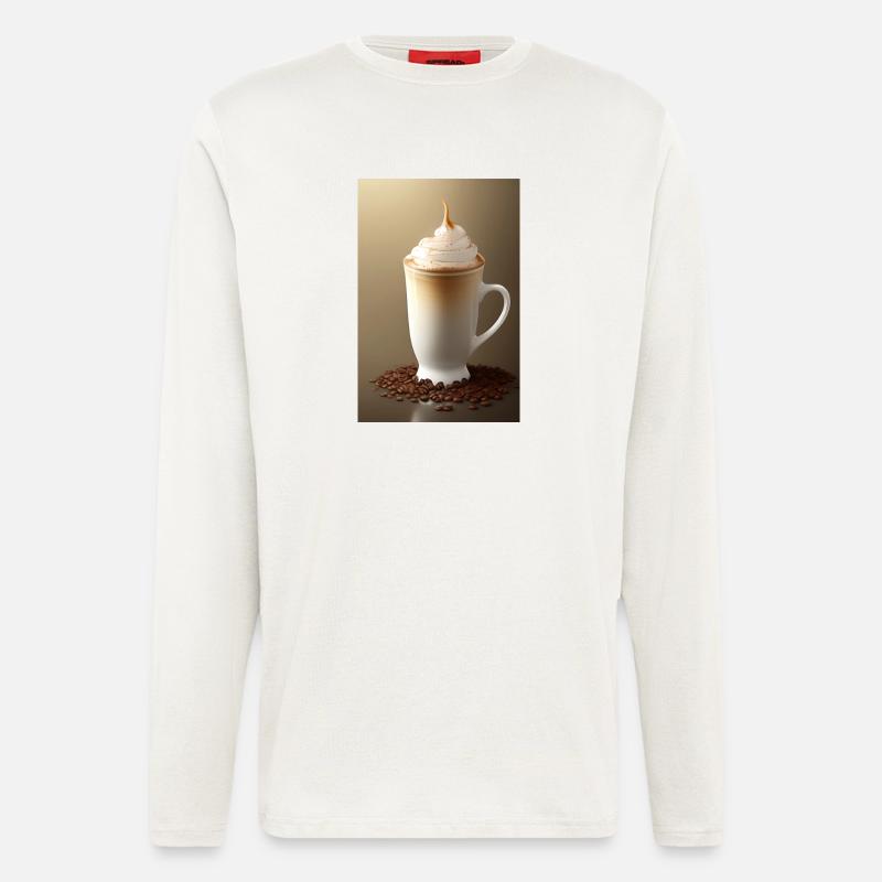 Kaffee, Kaffeebohnen - Langarmshirt - made by SPREAD  - OFF WHITE