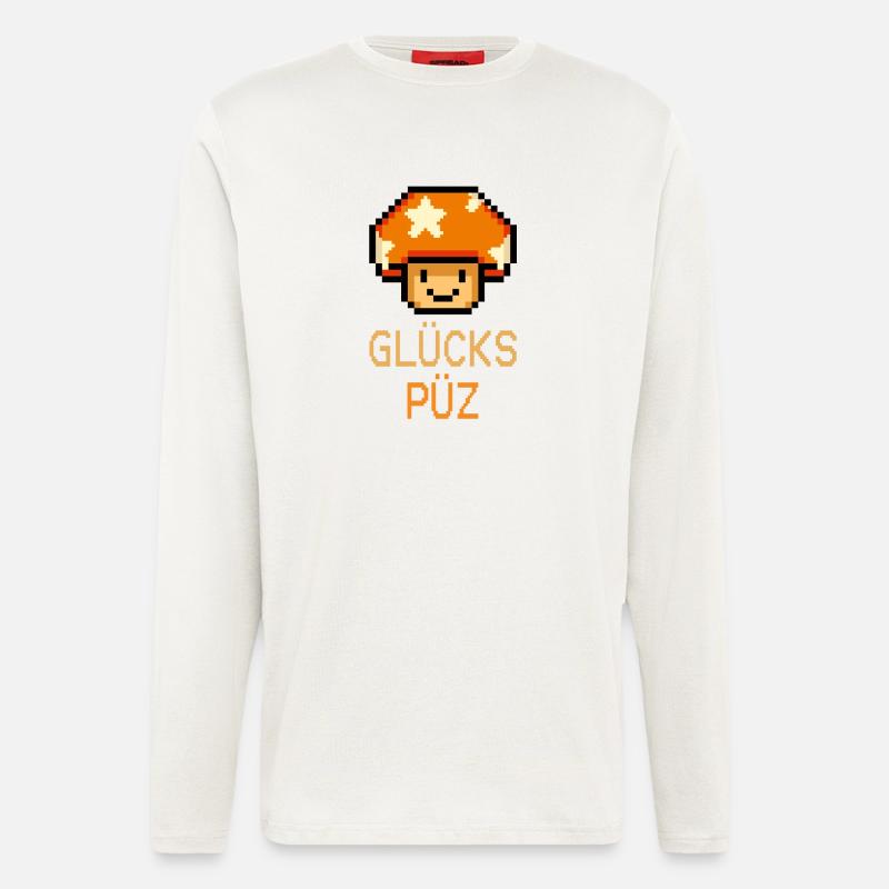 Glückspüz - Lucky Guy, Dialect, Pixel - Longsleeve - made by SPREAD  - OFF WHITE