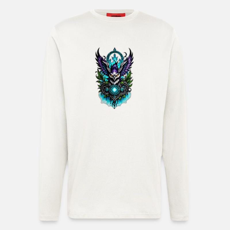 Eule mit magischen Elementen. - Langarmshirt - made by SPREAD  - OFF WHITE