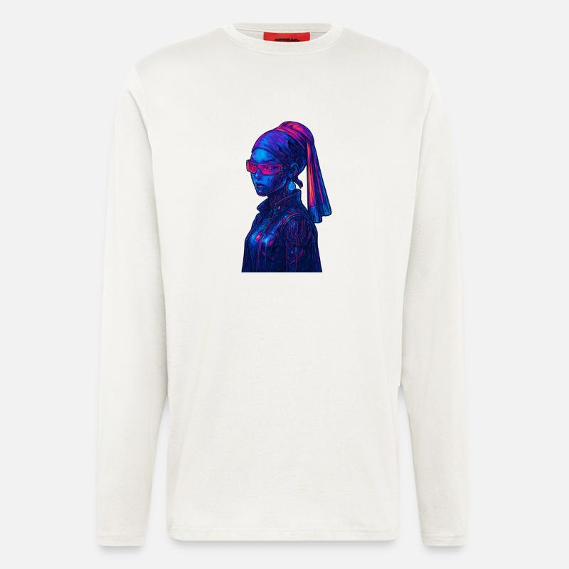 Cyberpunk mit Perle - Langarmshirt - made by SPREAD - OFF WHITE