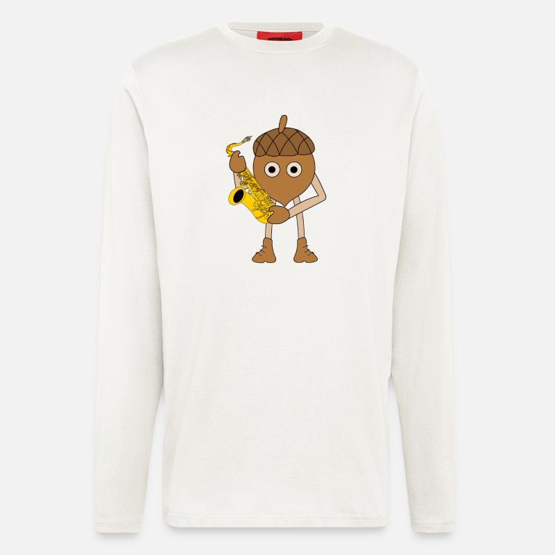 Saxophon Sattel - Langarmshirt - made by SPREAD - OFF WHITE
