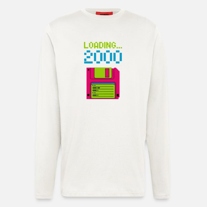 Loading 2000 Disketten-Design Retro Pixel Design - Langarmshirt - made by SPREAD  - OFF WHITE