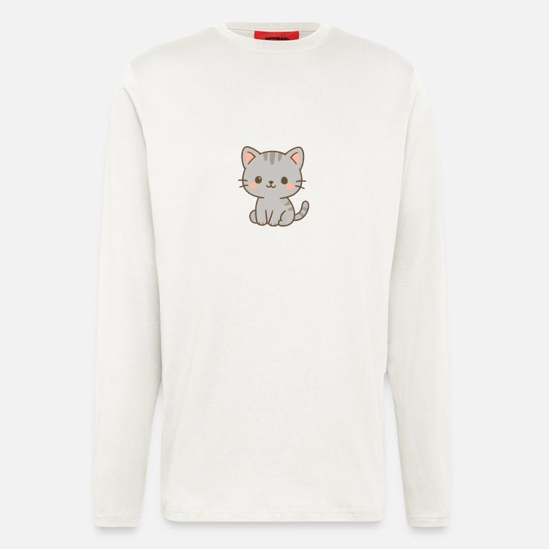 Cute Cat Electrical Pattern Design - Longsleeve - made by SPREAD  - OFF WHITE