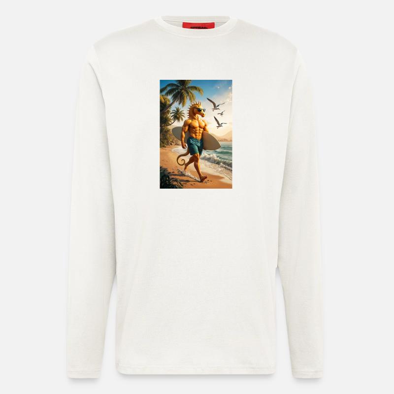 Surfer Humanoides Seepferdchen - Langarmshirt - made by SPREAD  - OFF WHITE