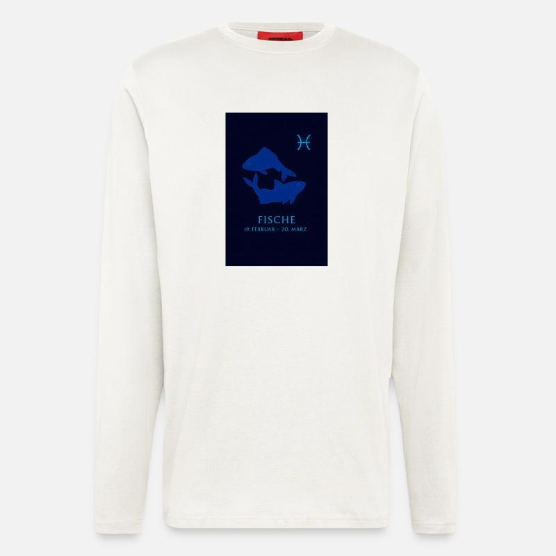 Fische Sternzeichen Design - Langarmshirt - made by SPREAD  - OFF WHITE