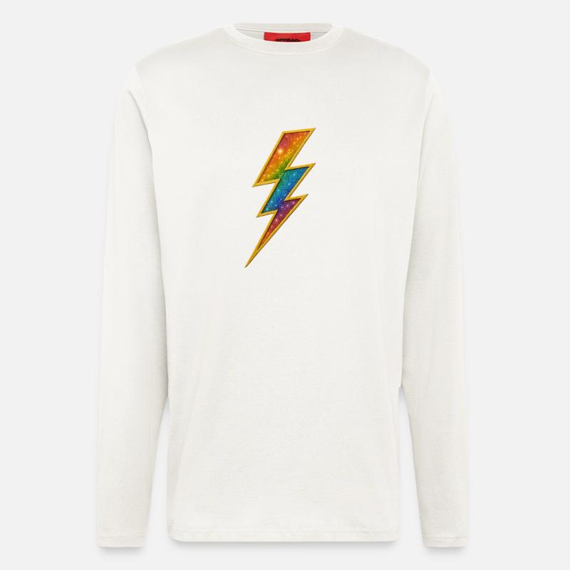 Rainbow Lightning with Gold Frame - Longsleeve - made by SPREAD  - OFF WHITE