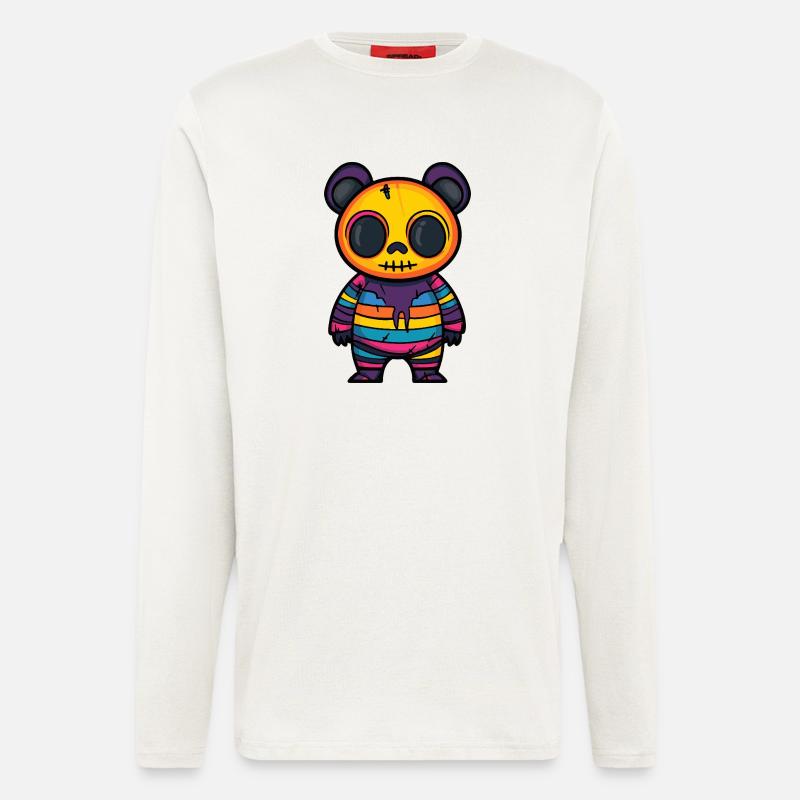 Panda Halloween Comic Lustig - Langarmshirt - made by SPREAD  - OFF WHITE