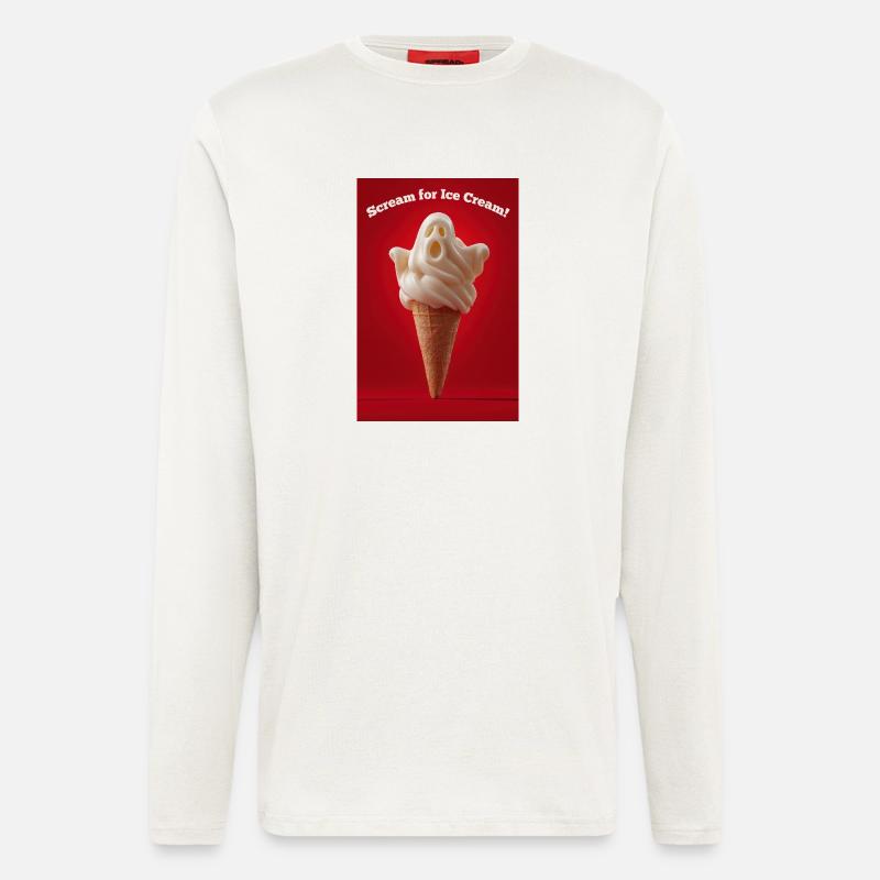 Ghostly Scream Eiswaffel - Langarmshirt - made by SPREAD  - OFF WHITE
