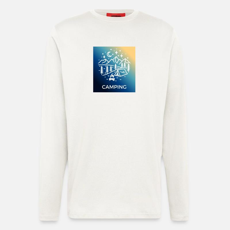 Night Forest Camping Camping - Longsleeve - made by SPREAD  - OFF WHITE